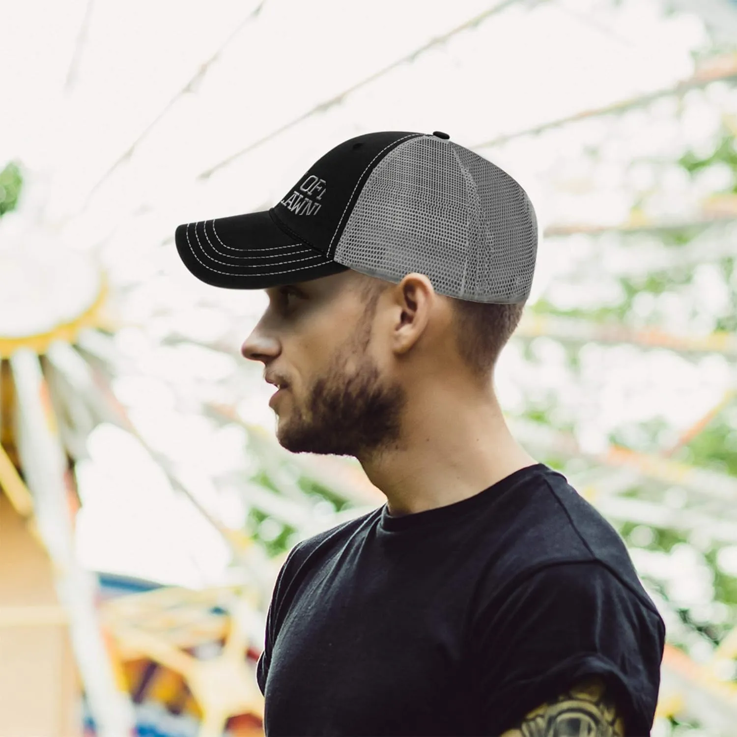 Richardson Trucker Mesh Hat Get Off My Lawn! Embroidery Dad for Men & Women