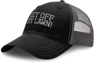 Richardson Trucker Mesh Hat Get Off My Lawn! Embroidery Dad for Men & Women