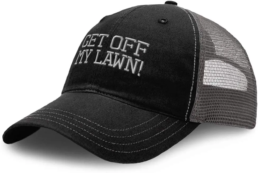 Richardson Trucker Mesh Hat Get Off My Lawn! Embroidery Dad for Men & Women