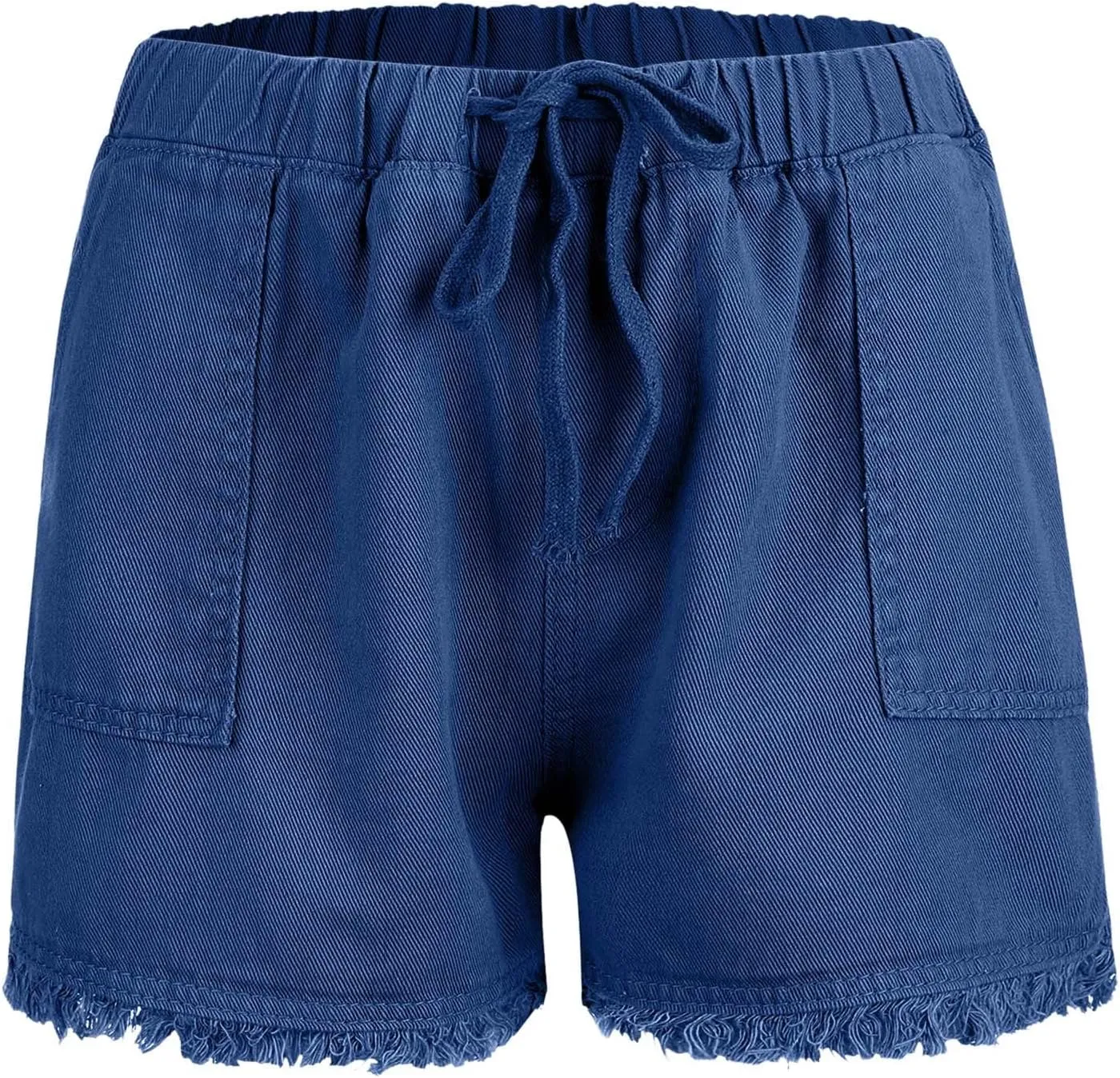 Ripped Distressed Denim Shorts for Women Mid Rise Stretchy Jean Shorts Summer Casual Frayed Raw Rolled Hem Hot Shorts