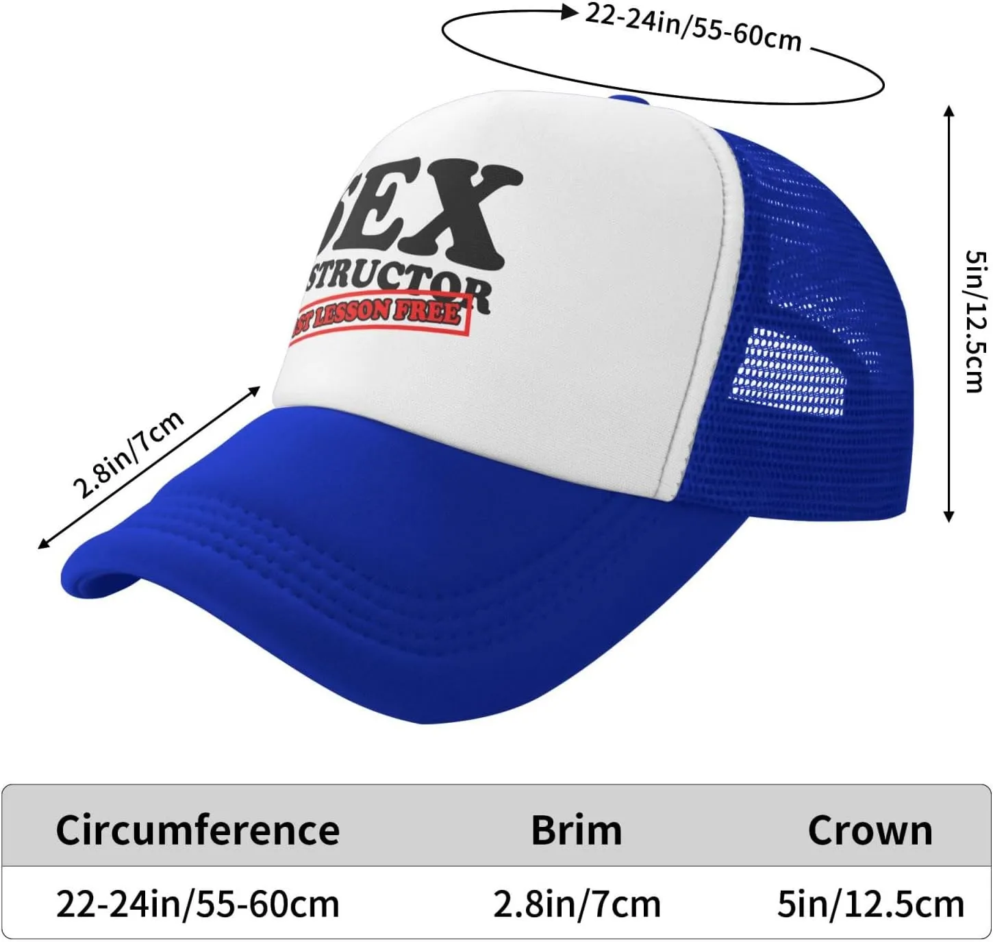 Sex Instructor First Lesson Free-Trucker Hat Funny Hats Men Women Foam Baseball Caps Crazy Hot Party Gifts