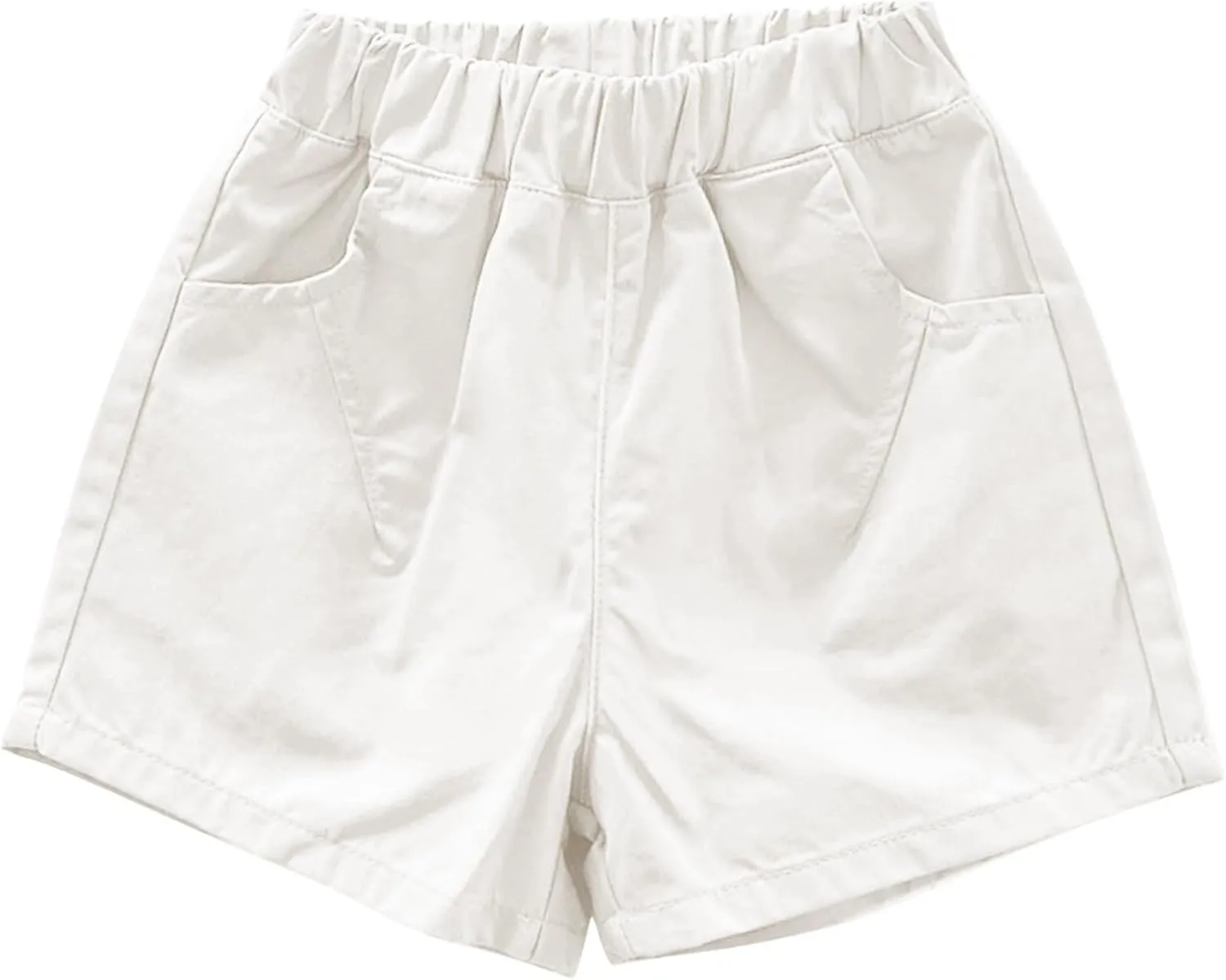 Shorts for Little Kids Relaxed Fit Elastic Waist Casual Summer High Rise Shorts with Pockets Chino Short Pants