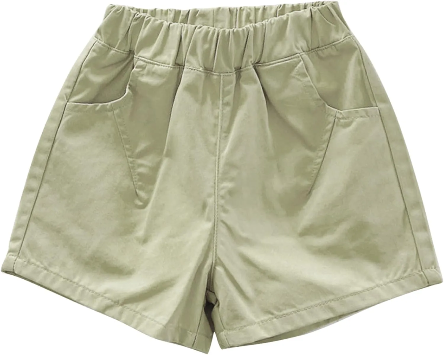 Shorts for Little Kids Relaxed Fit Elastic Waist Casual Summer High Rise Shorts with Pockets Chino Short Pants