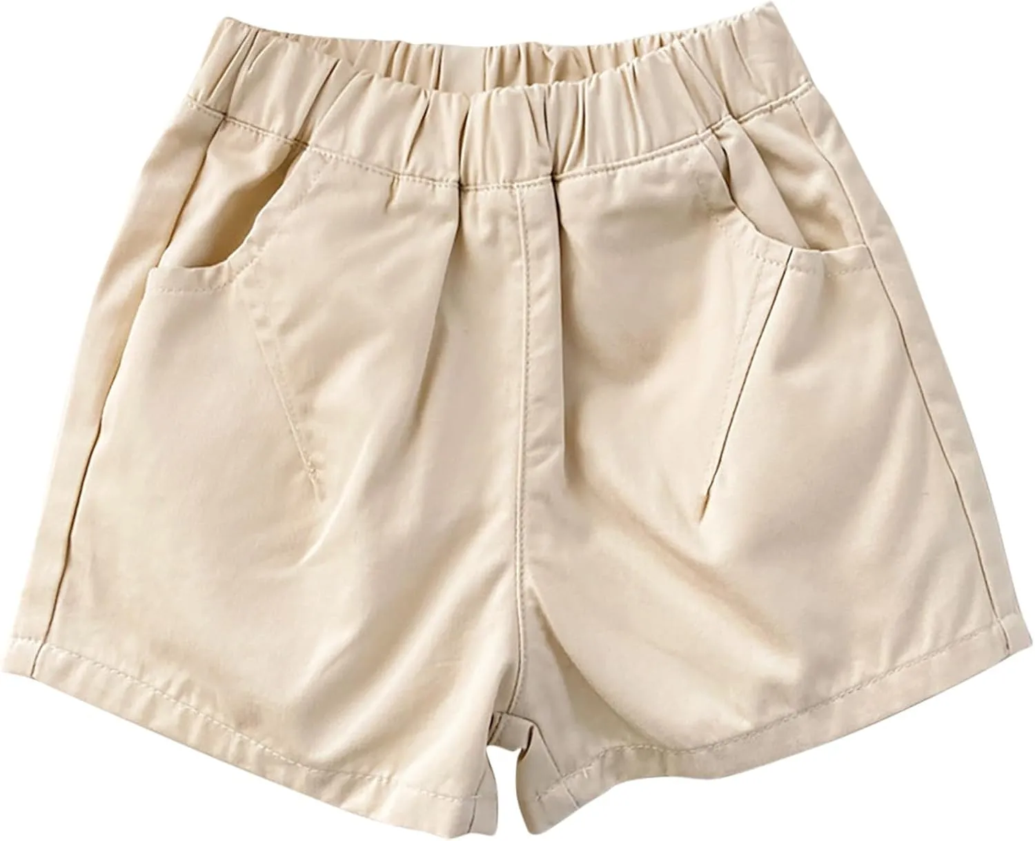Shorts for Little Kids Relaxed Fit Elastic Waist Casual Summer High Rise Shorts with Pockets Chino Short Pants