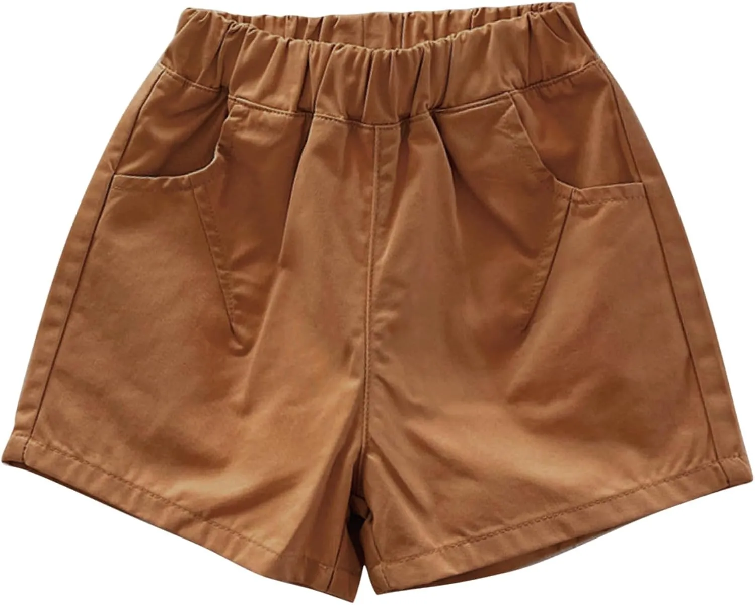 Shorts for Little Kids Relaxed Fit Elastic Waist Casual Summer High Rise Shorts with Pockets Chino Short Pants
