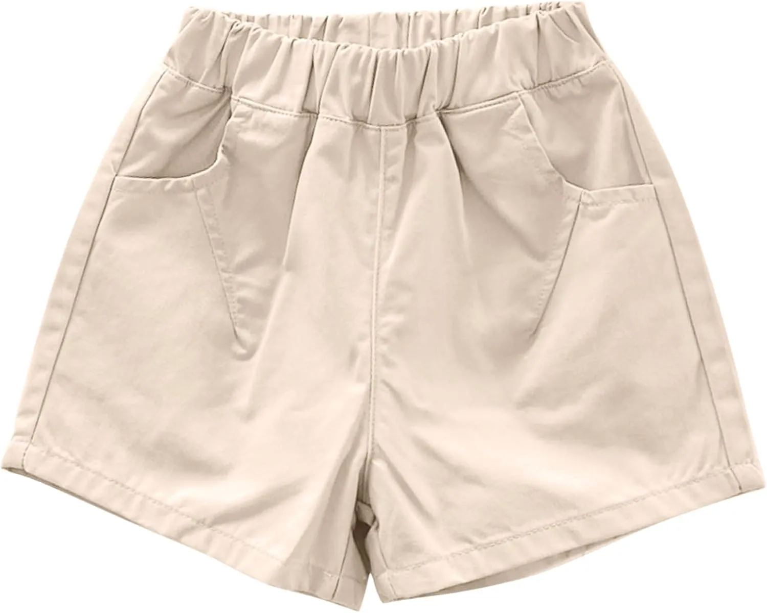 Shorts for Little Kids Relaxed Fit Elastic Waist Casual Summer High Rise Shorts with Pockets Chino Short Pants
