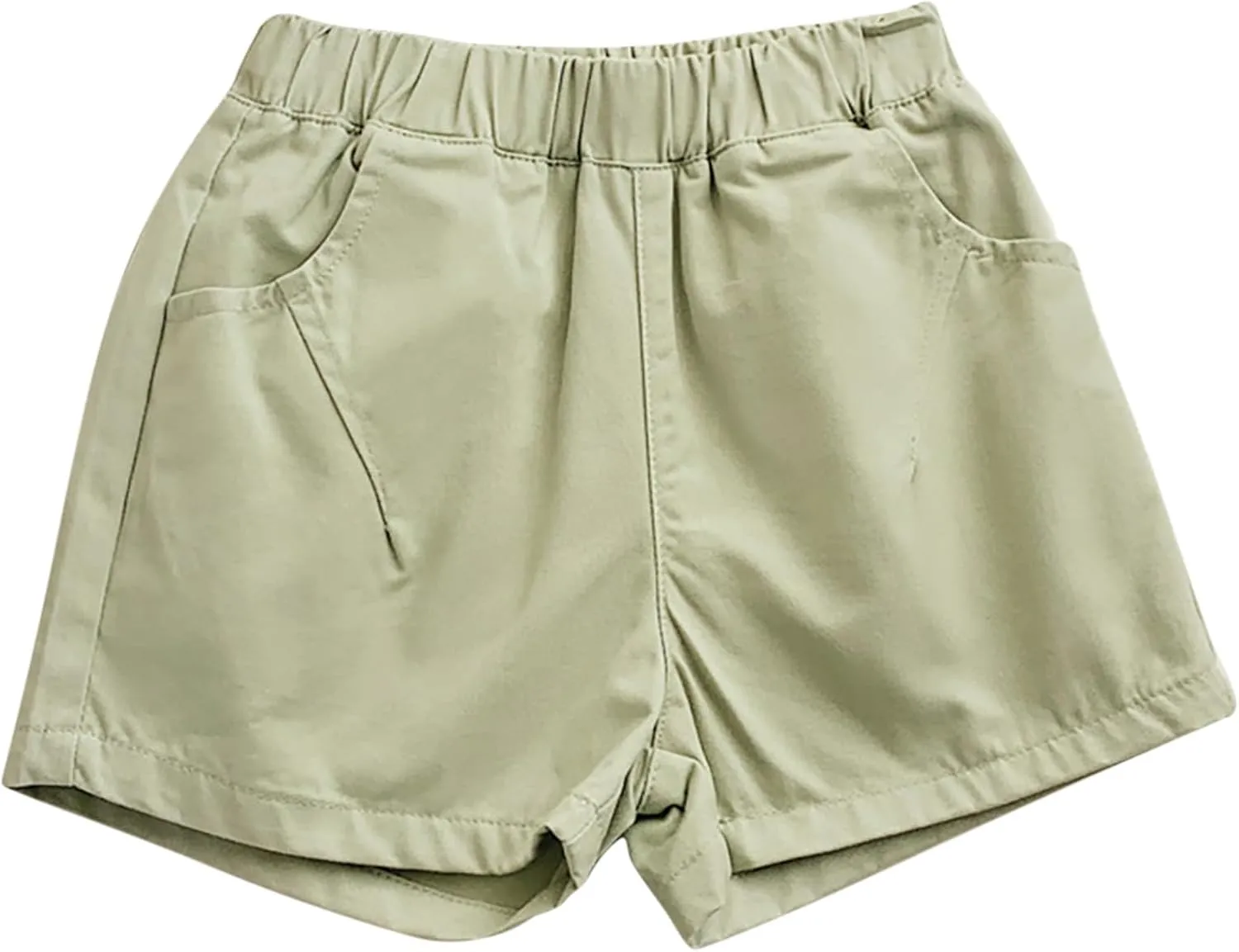 Shorts for Little Kids Relaxed Fit Elastic Waist Casual Summer High Rise Shorts with Pockets Chino Short Pants