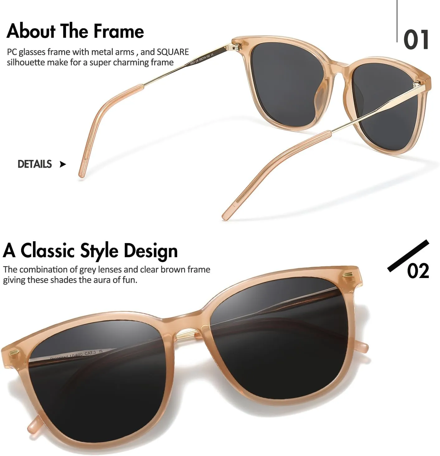 SIPHEW Oversized Cat Eye Sunglasses for Women Mirrored Polarized Designer Womens Sunglasses w UV Protection