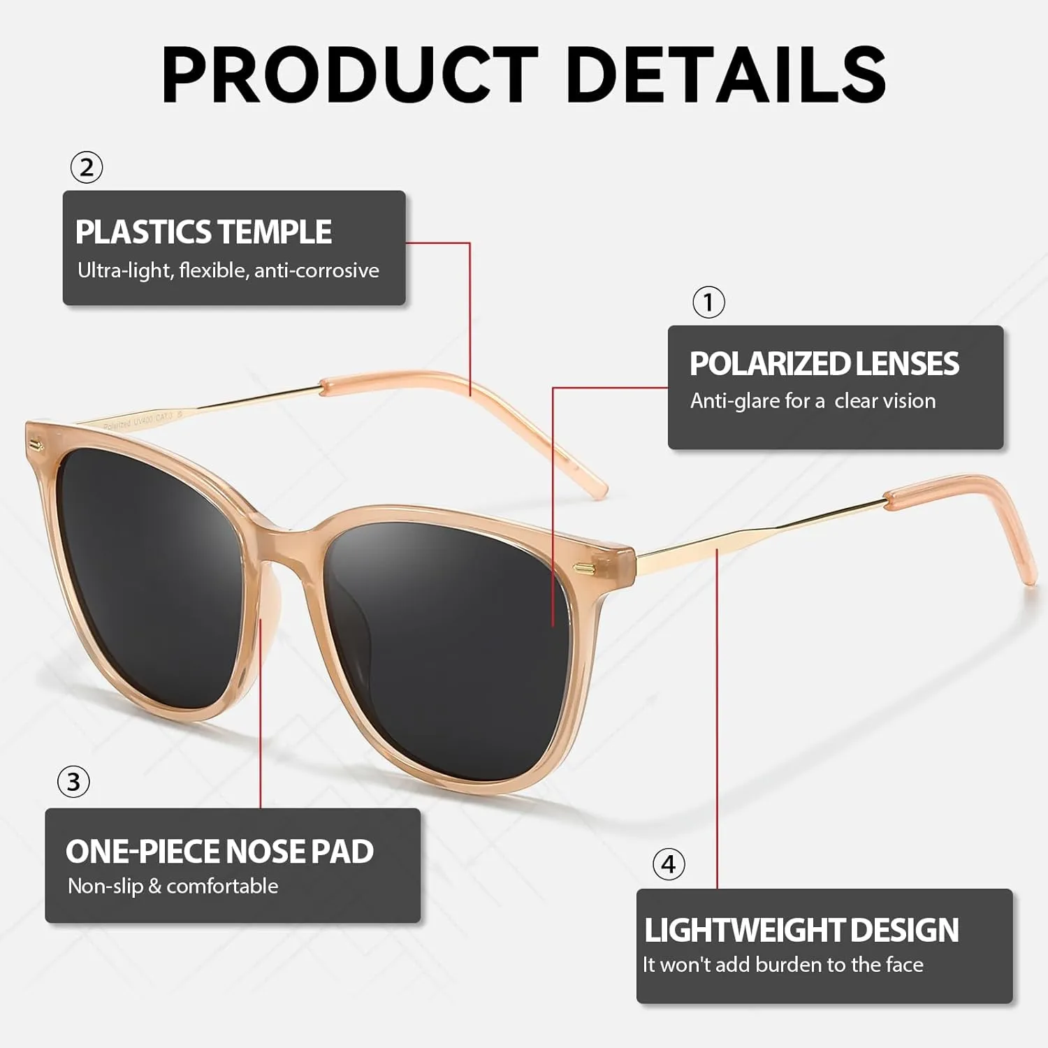 SIPHEW Oversized Cat Eye Sunglasses for Women Mirrored Polarized Designer Womens Sunglasses w UV Protection