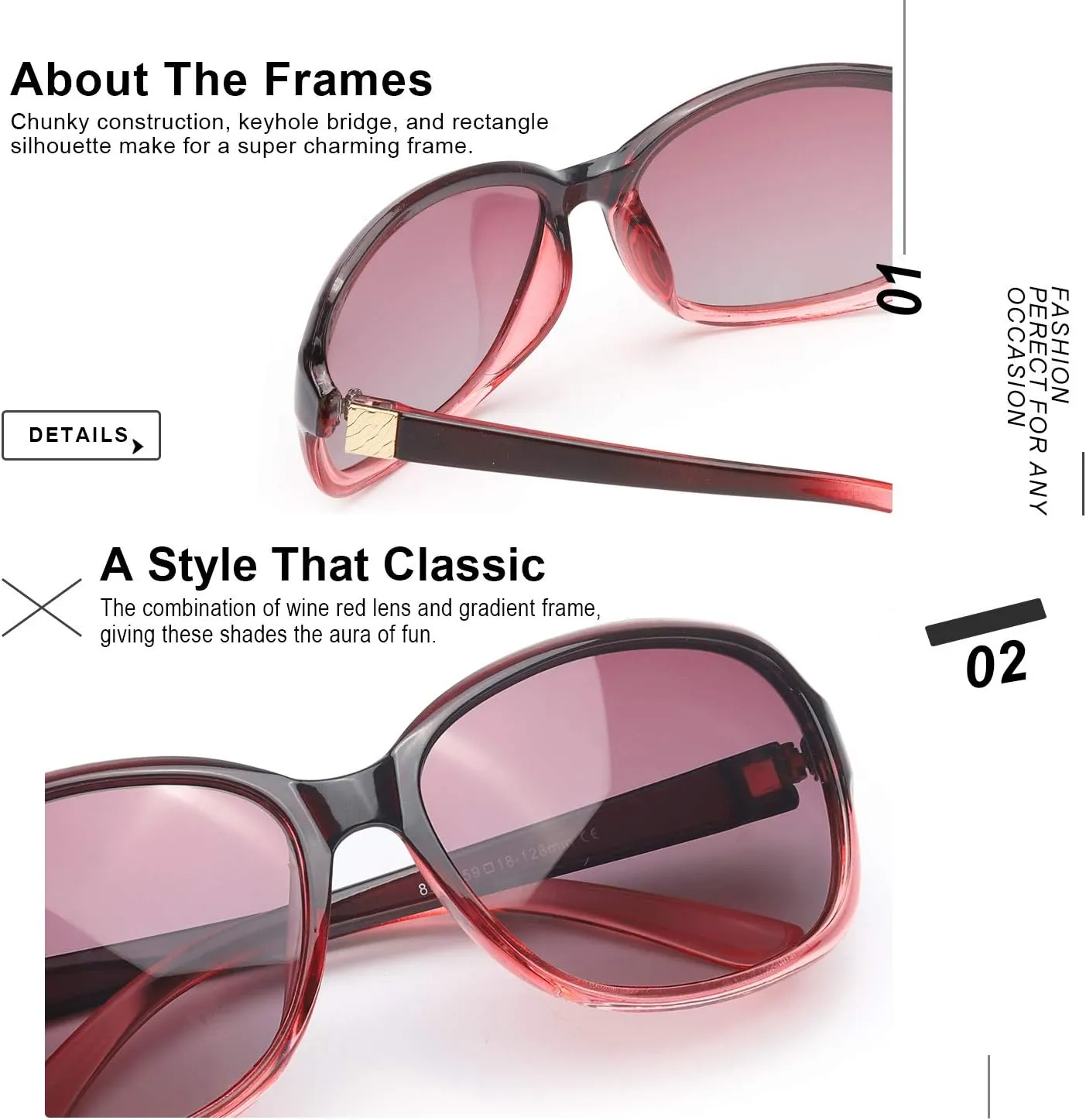 SIPHEW Polarized Sunglasses for Women | Vintage Square Sunglasses w UV400 Protection | Womens Wraparound Shade