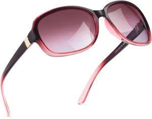 SIPHEW Polarized Sunglasses for Women | Vintage Square Sunglasses w UV400 Protection | Womens Wraparound Shade