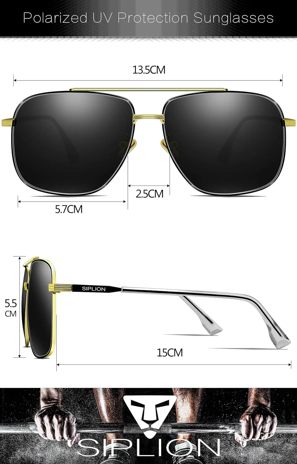 SIPLION Driving Polarized Sunglasses For Mens Womens Mirrored pilot Sun Glasses UV400 Protection