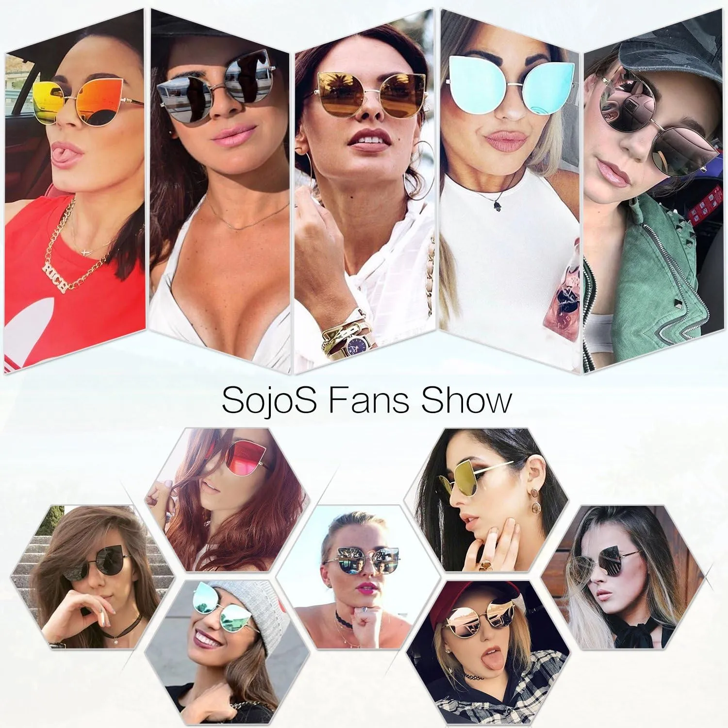SOJOS Cat Eye Mirrored Flat Lenses Ultra Thin Light Metal Frame Women Sunglasses SJ1022