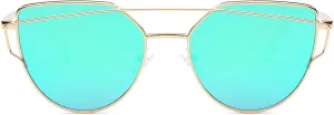 SOJOS Cat Eye Sunglasses for Women Fashion Designer Style Mirrored Lenses