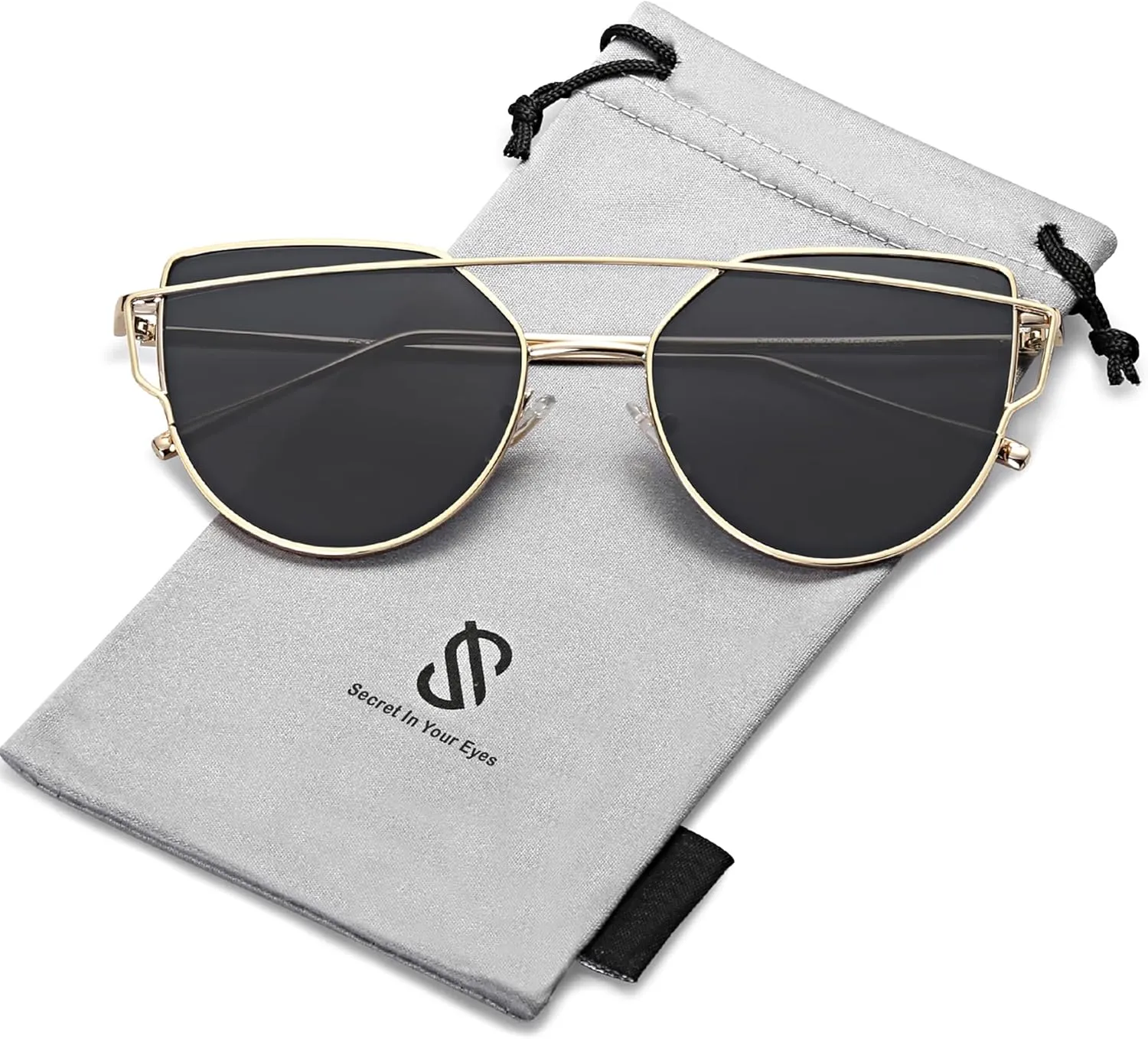 SOJOS Cat Eye Sunglasses for Women Fashion Designer Style Mirrored Lenses