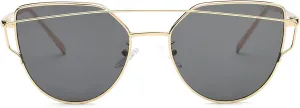 SOJOS Cat Eye Sunglasses for Women Fashion Designer Style Mirrored Lenses