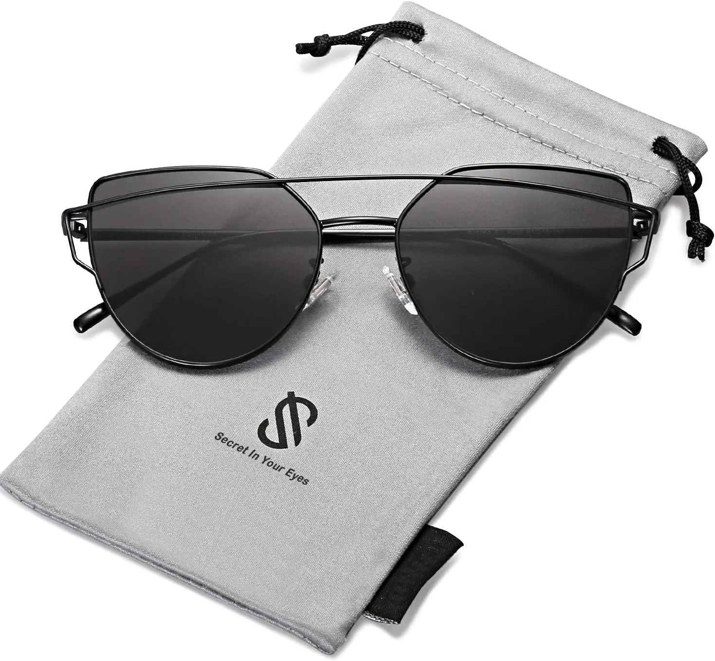 SOJOS Cat Eye Sunglasses for Women Fashion Designer Style Mirrored Lenses