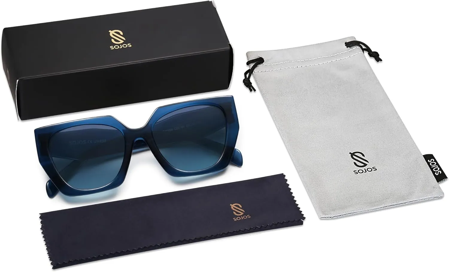 SOJOS Trendy Oversized Polarized Sunglasses Womens Big Square Cateye Sunnies, Lentes de sol para mujer SJ2205