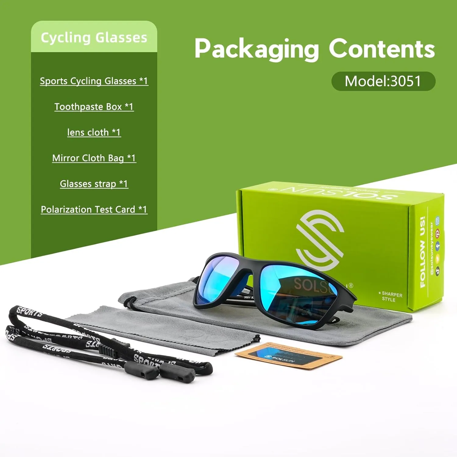 Sports Polarized Sunglasses for Men Woman, Wrap Around Sun Glasses UV Protection for Running Cycling Fishing Driving