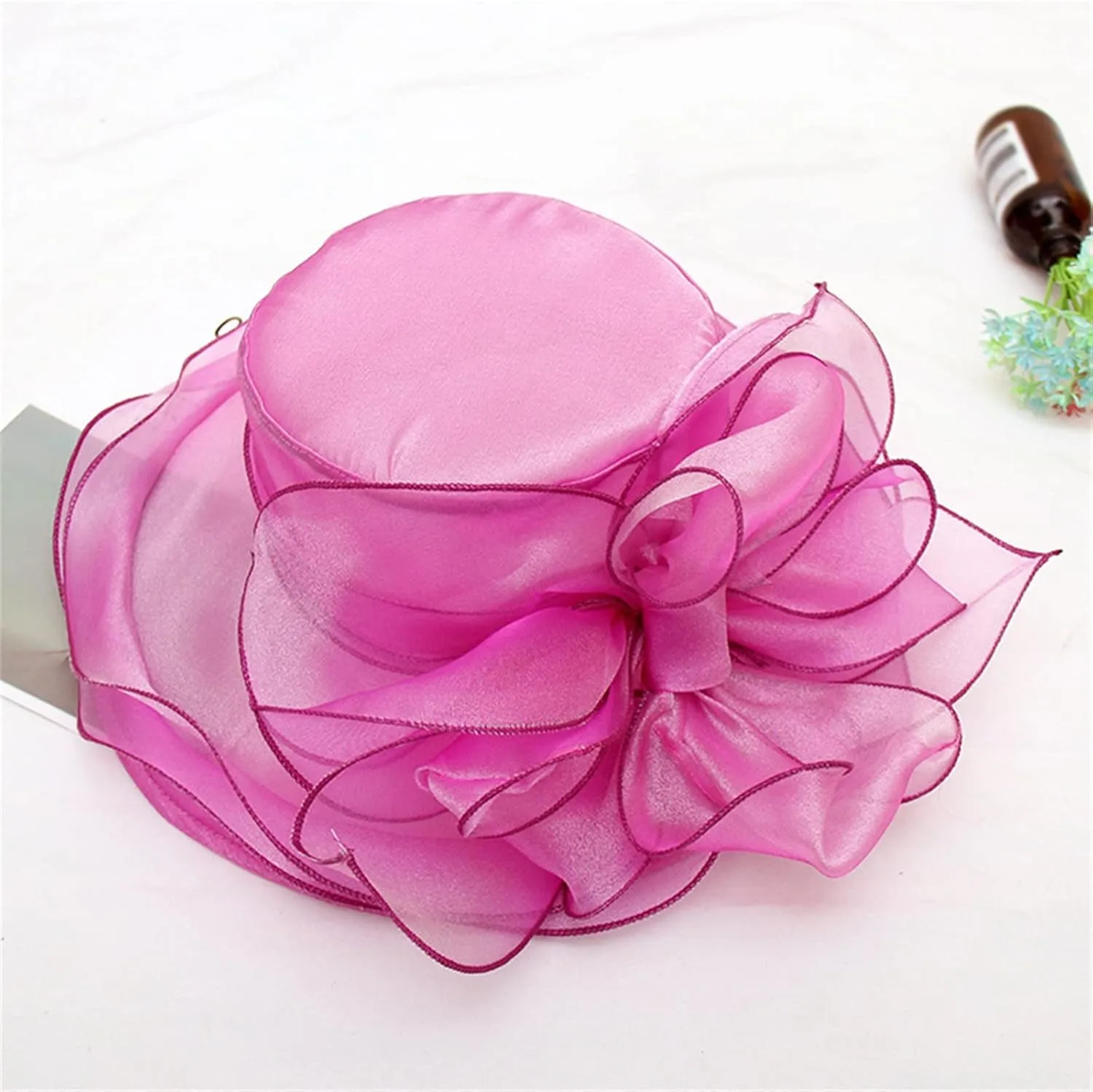 Spring Summer Mesh Sunshade Hat Flower Temperament Wedding Dress Hat Sun Dome Large Brim Hat Women Beach Hats