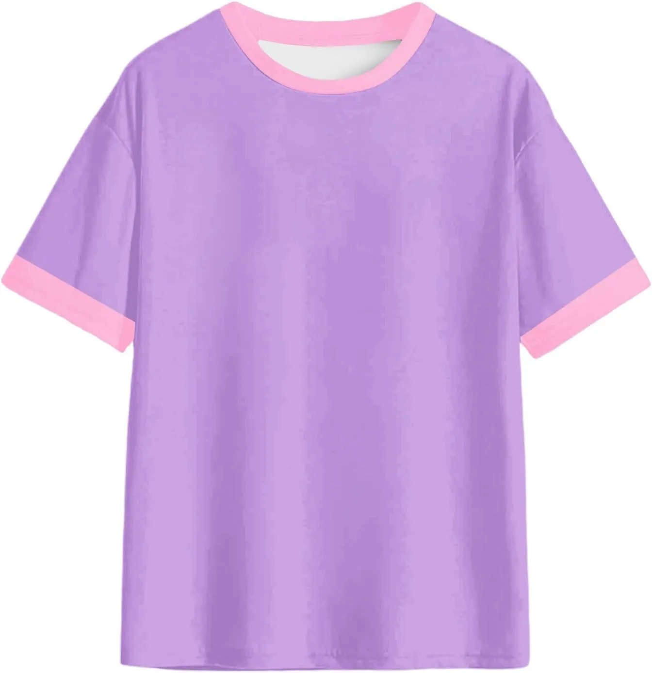 Summer Tops for Women Short Sleeve Crewneck Oversized T Shirts Trendy Solid/Flower Printed Beach Vacation Clothes