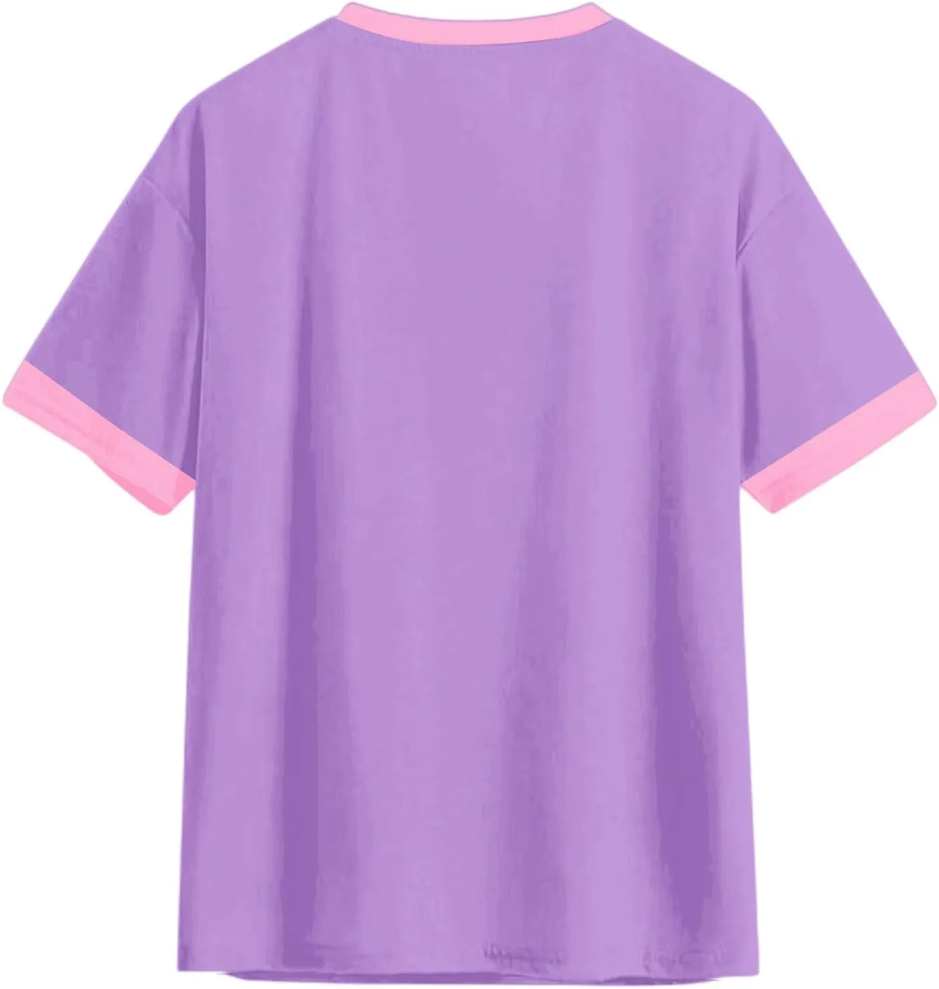 Summer Tops for Women Short Sleeve Crewneck Oversized T Shirts Trendy Solid/Flower Printed Beach Vacation Clothes