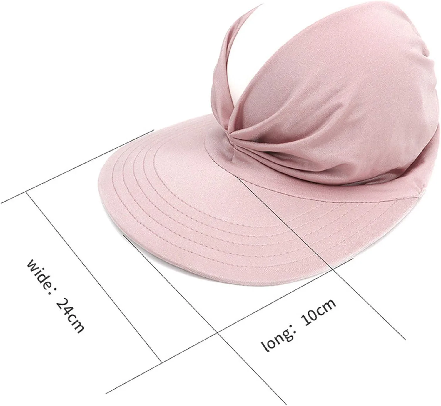 Summer Wide Brim Sun Visor Hat for Women UV Protection Elastic Empty Top Ponytail Beach Hats for Sports Golf Tennis Running