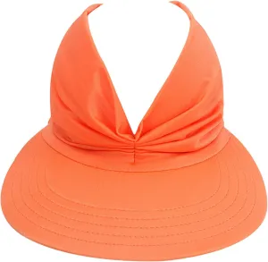 Summer Wide Brim Sun Visor Hat for Women UV Protection Elastic Empty Top Ponytail Beach Hats for Sports Golf Tennis Running