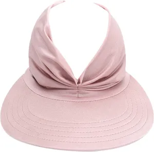 Summer Wide Brim Sun Visor Hat for Women UV Protection Elastic Empty Top Ponytail Beach Hats for Sports Golf Tennis Running