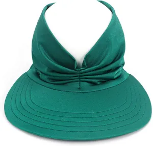 Summer Wide Brim Sun Visor Hat for Women UV Protection Elastic Empty Top Ponytail Beach Hats for Sports Golf Tennis Running
