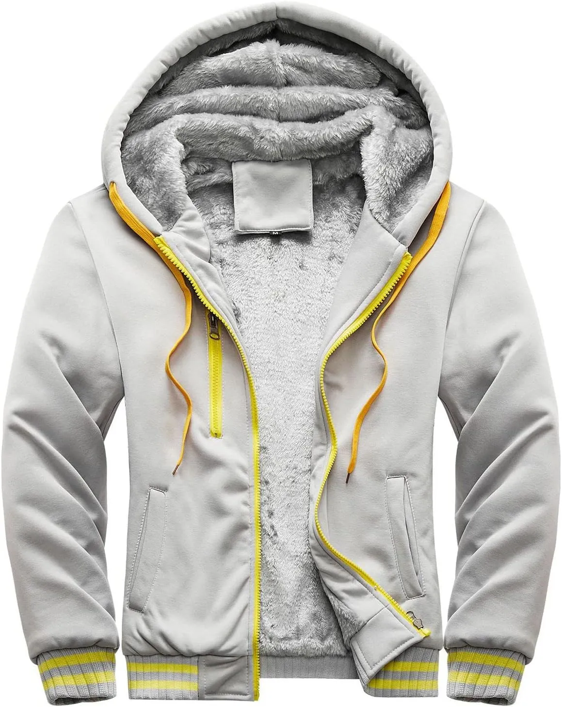 tuduoms Men's 2 Piece Tracksuits Sherpa Lined Full Zip Hoodie Jacket Fleece Jogger Pants Winter Warm Sweatsuits Sets
