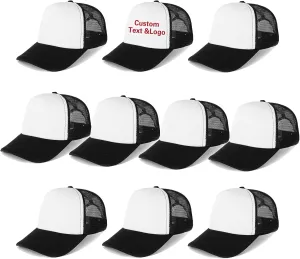 Ultrafun 10 Pack Trucker Hat Mesh Sublimation Blank Hats Adjustable Baseball Caps Hats for Men Women