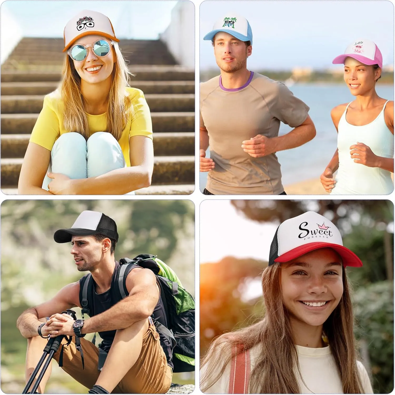 Ultrafun 10 Pack Trucker Hat Mesh Sublimation Blank Hats Adjustable Baseball Caps Hats for Men Women