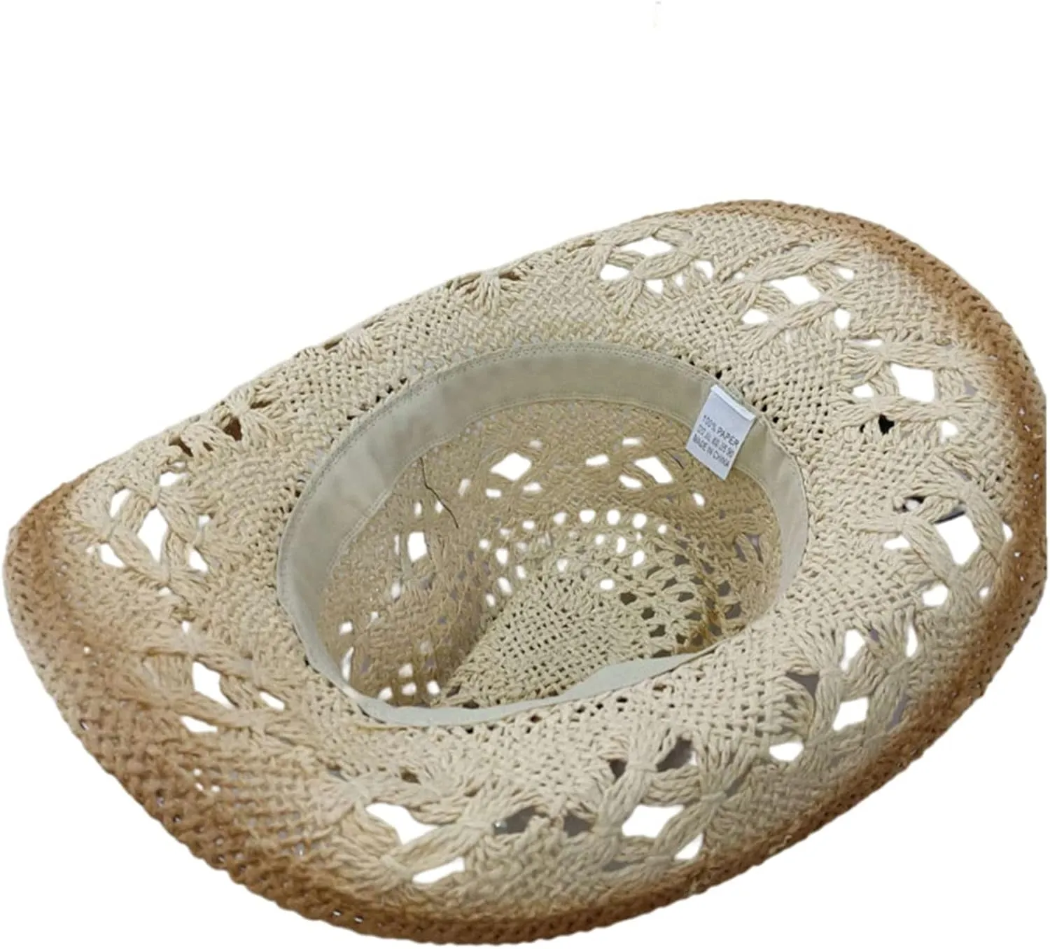 Unisex Cowboy Cowgirl Hat Sun Straw Hat Classic Western Style Roll Up Wide Brim Felt Sombrero Caps with Belt Buckle