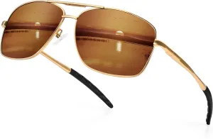 URUMQI Polarized Aviator Sunglasses for Men Women,UV400 Protection Lens, Ultra Lightweight Pilot Sun Glasses for Driving Golf