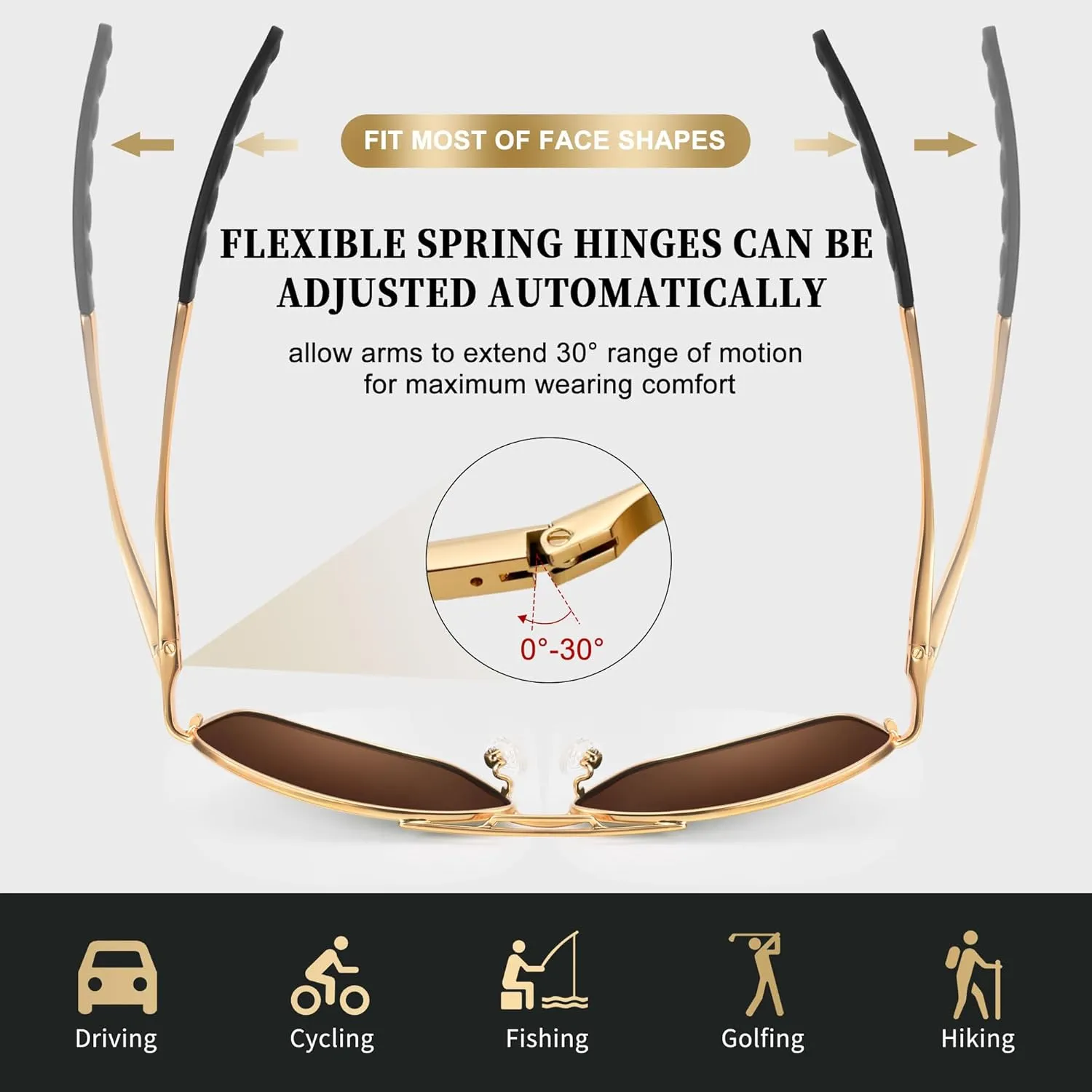 URUMQI Polarized Aviator Sunglasses for Men Women,UV400 Protection Lens, Ultra Lightweight Pilot Sun Glasses for Driving Golf