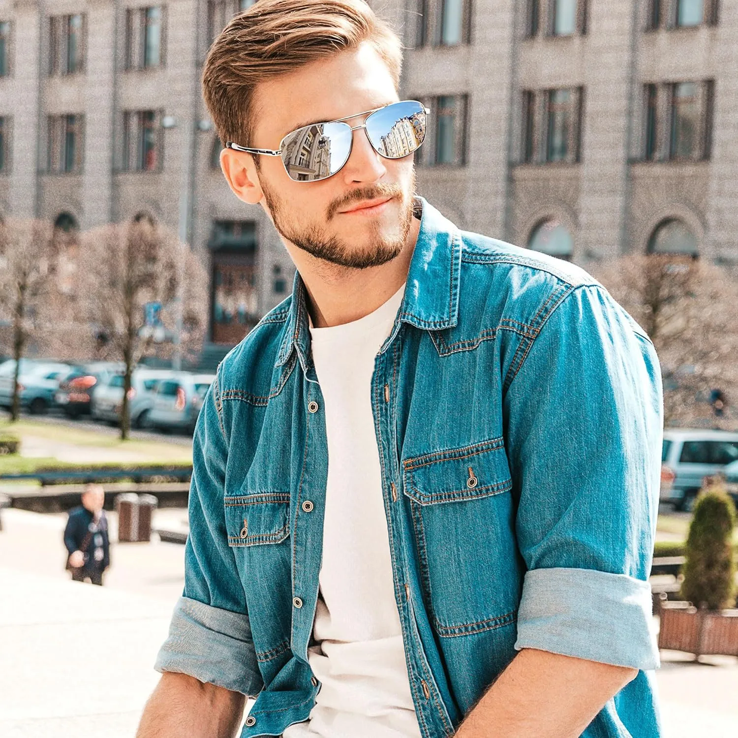 URUMQI Polarized Aviator Sunglasses for Men Women,UV400 Protection Lens, Ultra Lightweight Pilot Sun Glasses for Driving Golf