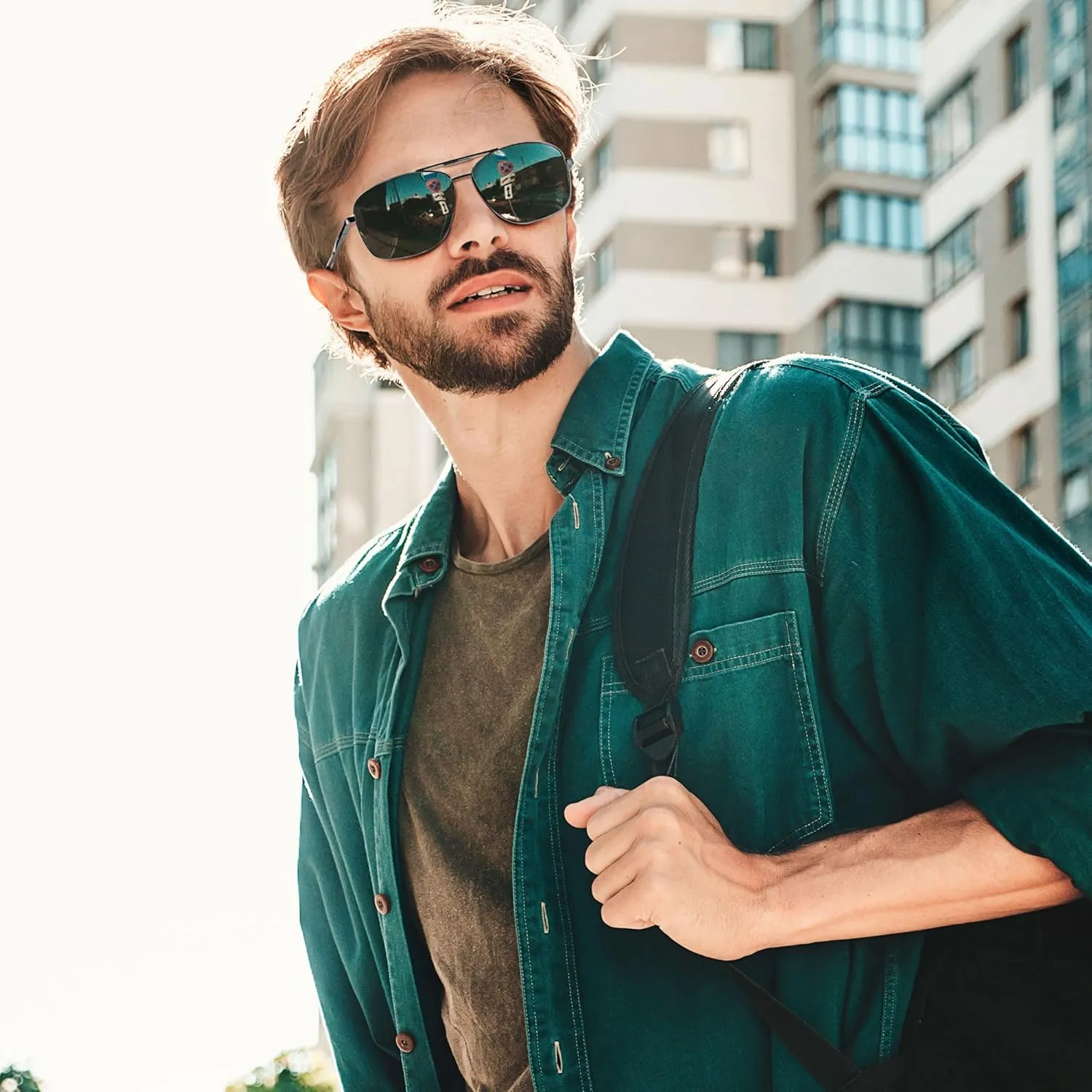URUMQI Polarized Aviator Sunglasses for Men Women,UV400 Protection Lens, Ultra Lightweight Pilot Sun Glasses for Driving Golf