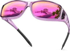 URUMQI Polarized Sunglasses Fit Over Glasses for Men Women, Wrap-around Driving Sunglasses 100% UV Protection