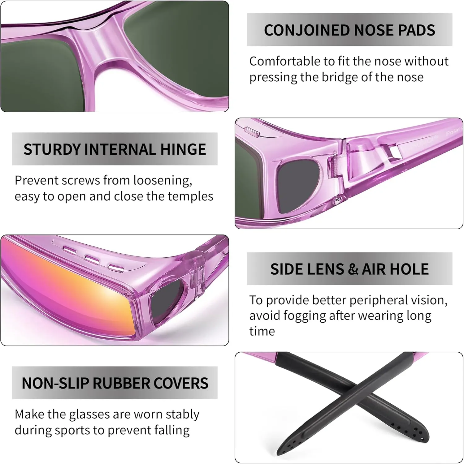 URUMQI Polarized Sunglasses Fit Over Glasses for Men Women, Wrap-around Driving Sunglasses 100% UV Protection