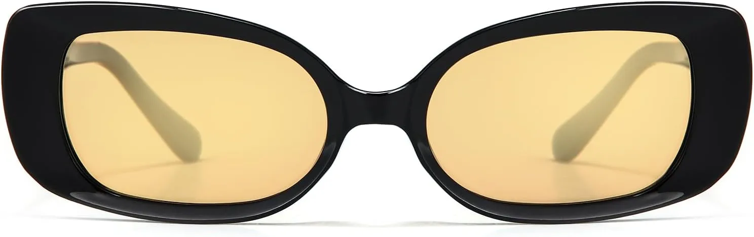 Veda Tinda Vision Rectangle Sunglasses Men Tinted Polarized Big Square Retro 90s Vintage y2k Glasses for Women UV Protection
