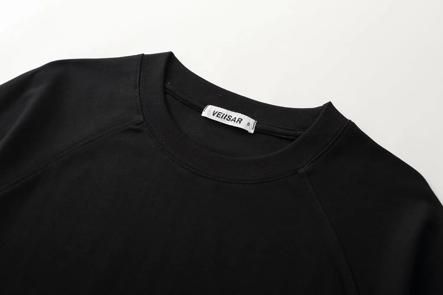 VEIISAR Men's Hipster Hip hop longline Crewneck T-Shirts - Mens Premium Cotton Raglan Sleeve T Shirts Open Hem S - 3XL