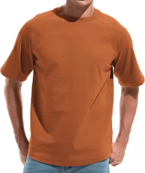 VEIISAR Men's Hipster Hip hop longline Crewneck T-Shirts - Mens Premium Cotton Raglan Sleeve T Shirts Open Hem S - 3XL