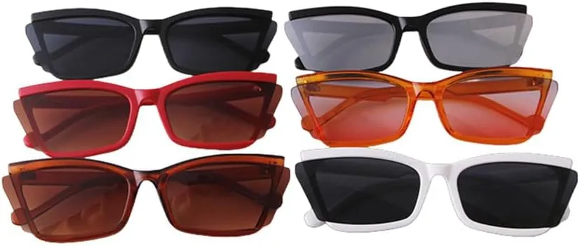 Vintage Mirrored Cat Eye Sunglasses Women Men Trendy Half Frame White Sun Glasses