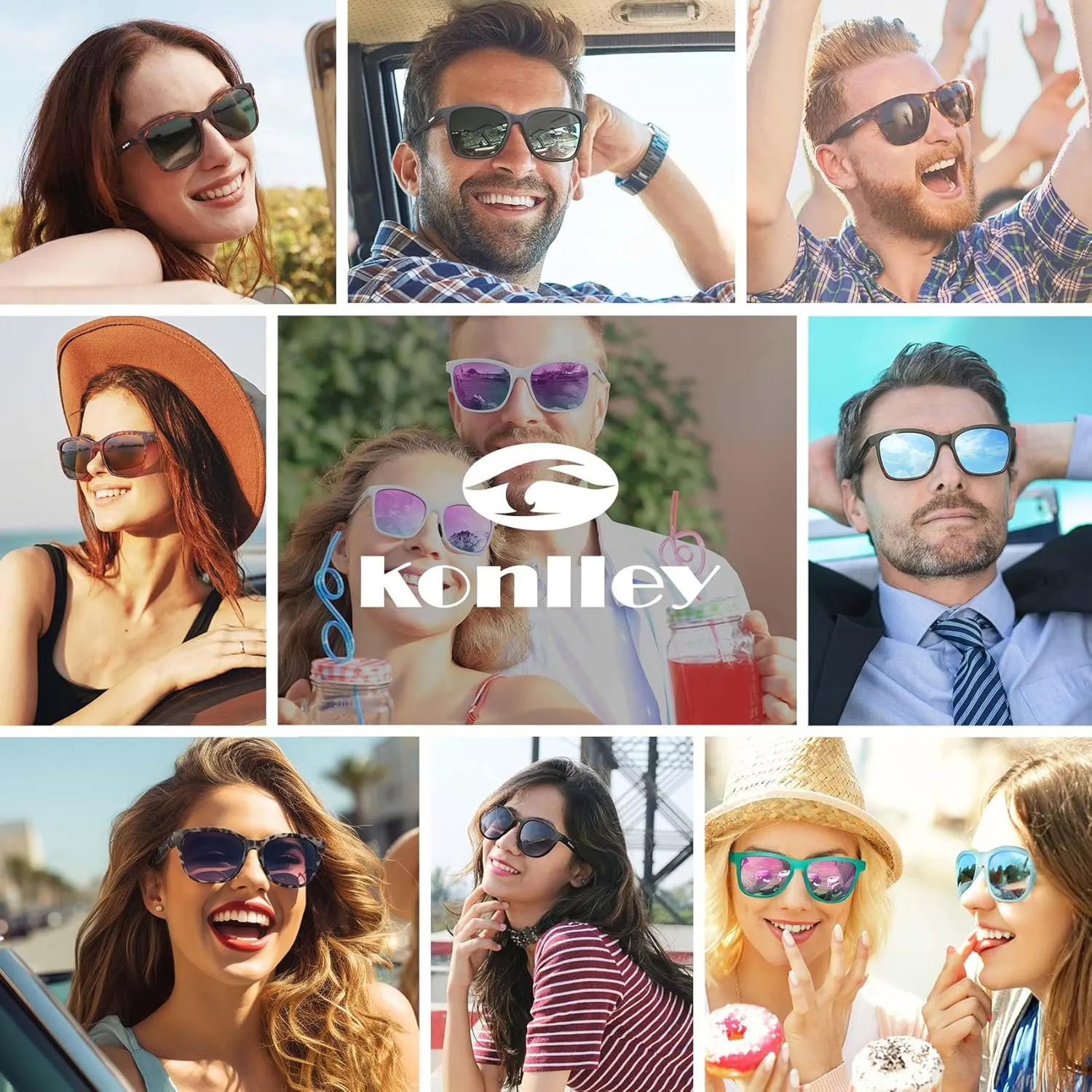 Vintage Sunglasses for Men & Women, Retro Eyewear with Non-slip Flexible Frame, Polarized/Non-Polarized Lens UV Protection