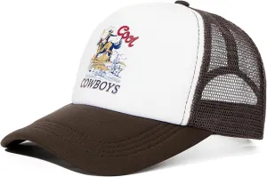 Vintage Trucker Hats Men Women Funny Cute Cowboys Trucker Hats Country Caps Adjustable Snapback Retro Trendy