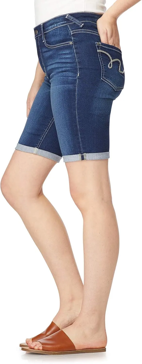 WallFlower Women's Irresistible Denim Shorts High-Rise Insta Soft Juniors (Standard and Plus)