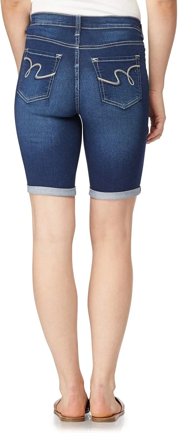 WallFlower Women's Irresistible Denim Shorts High-Rise Insta Soft Juniors (Standard and Plus)