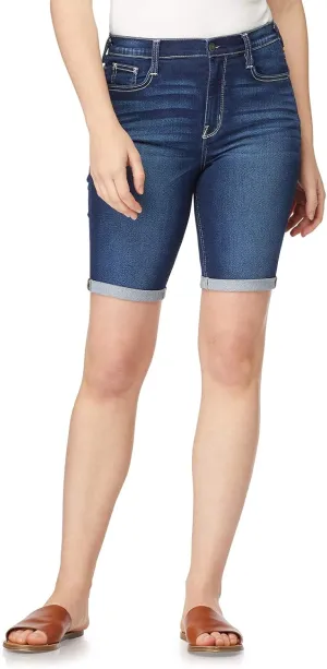 WallFlower Women's Irresistible Denim Shorts High-Rise Insta Soft Juniors (Standard and Plus)