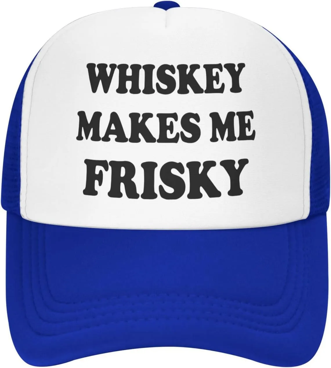 Whiskey-Makes-Me-Frisky Trucker Hat Funny Hats Men Women Adult Dirty Humor Vintage Snapback Baseball Cap